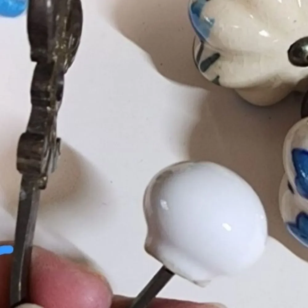 Vintage Fleur-de-Lis Wall Hooks with White Knobs